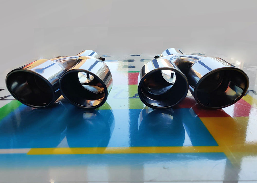 BMW SERIE 4 F32 F33 F36 SET 2X TERMINALI DI SCARICO IN ACCIAIO INOX NERO LUCIDO M SPORT AUTOELEGANCERICAMBI