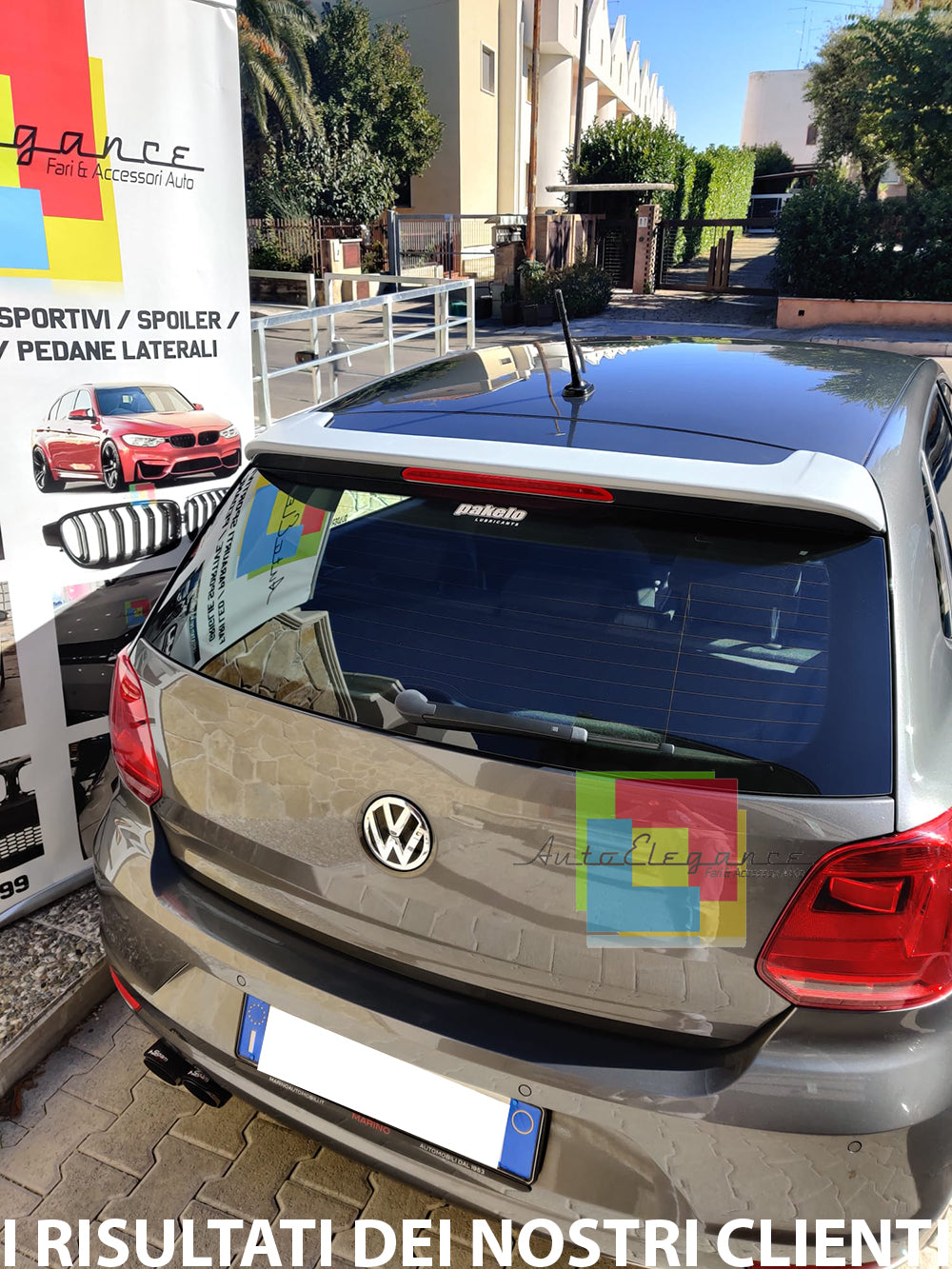 ALETTONE PER VW POLO 6R 2009+ SPOILER POSTERIORE SUL TETTO LOOK GTI - ABS - AUTOELEGANCERICAMBI