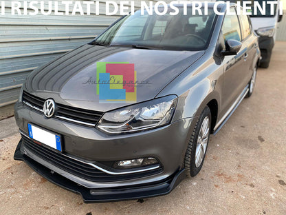 VW POLO 6R 6C LAMA SOTTO PARAURTI ANTERIORE IN ABS LOOK SPORTIVO NERO