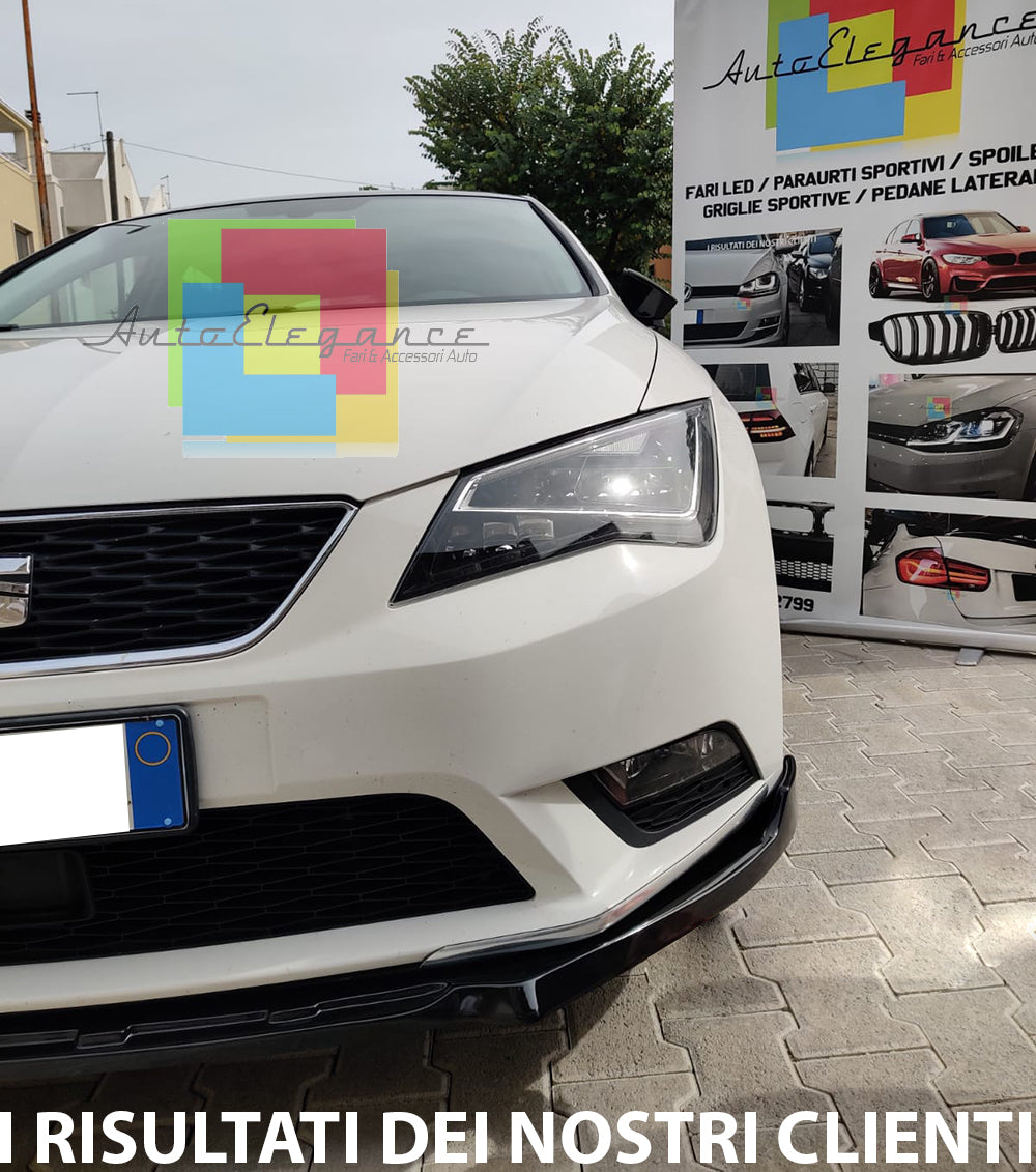 LIP SPOILER UNDER FRONT BUMPER FOR SEAT LEON 5F ABS BLACK SPLITTER