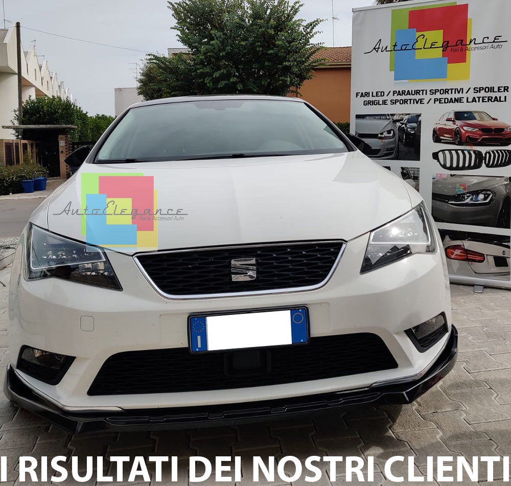 LIP SPOILER UNDER FRONT BUMPER FOR SEAT LEON 5F ABS BLACK SPLITTER