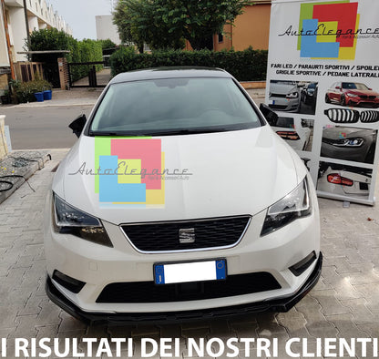 LIP SPOILER UNDER FRONT BUMPER FOR SEAT LEON 5F ABS BLACK SPLITTER