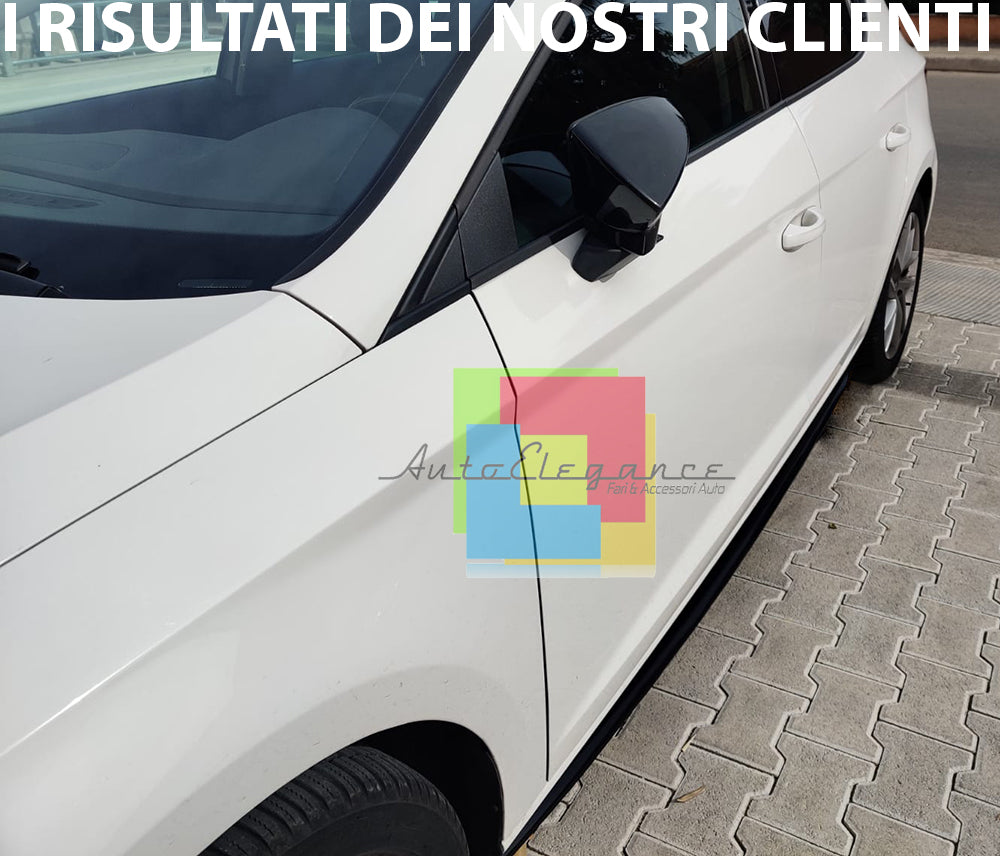 FLAPS SOTTO MINIGONNE LATERALI SEAT LEON 5F MK3 2012+ ABS NERO LUCIDO