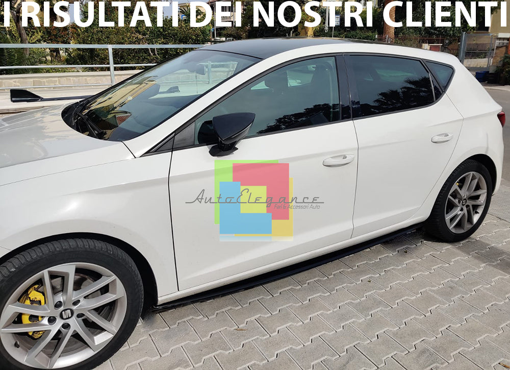 SPLITTER SOTTO MINIGONNE LATERALI SEAT LEON 5F MK3 2012-2019 ABS NERO LUCIDO