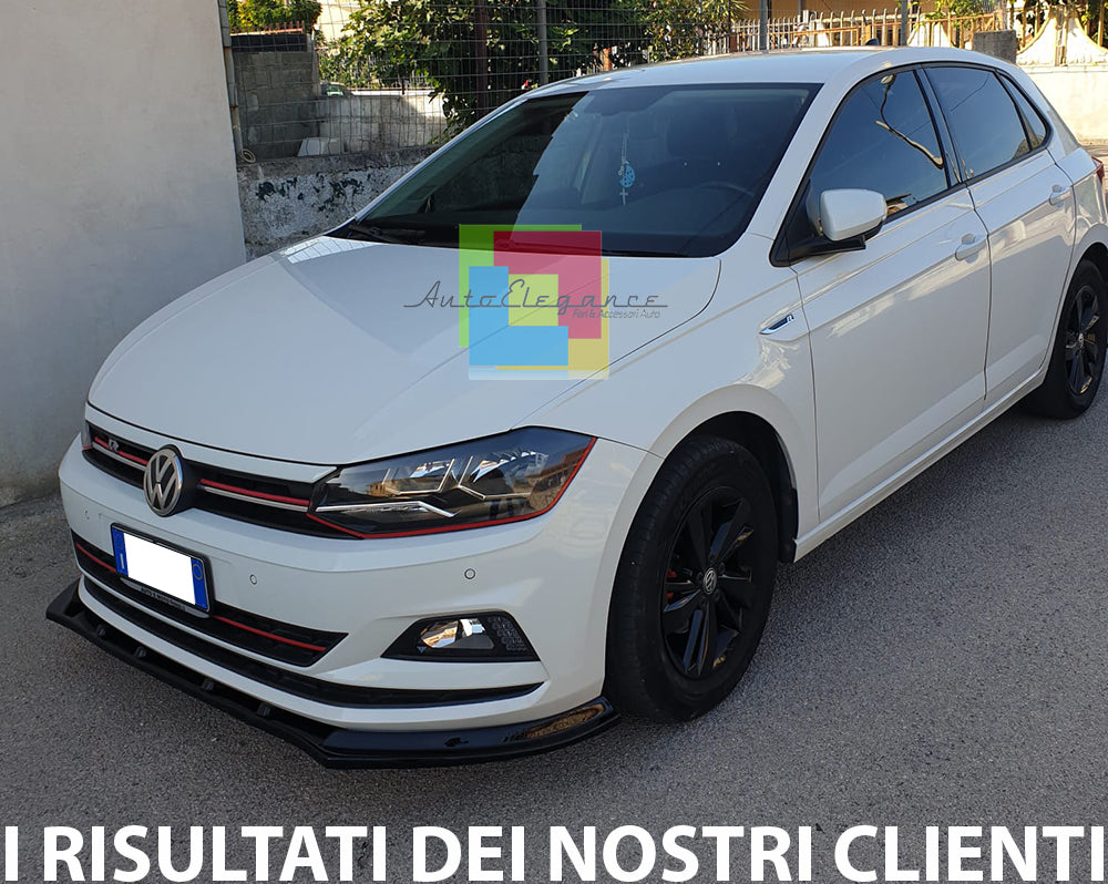 VW POLO AW1 2018+ SOTTO PARAURTI ANTERIORE ABS LAMA NERO LUCIDO SPLITTER
