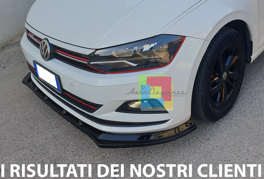 SPLITTER VW POLO AW1 2018+ UNDER FRONT BUMPER ABS GLOSSY BLACK