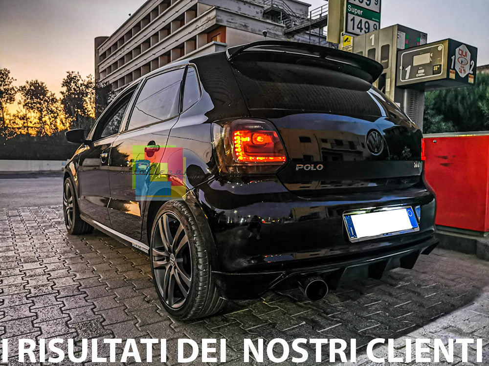 SPOILER SOTTO PARAURTI PER VW POLO 6R 2009-2014 DIFFUSORE POSTERIORE ABS SINGOLO
