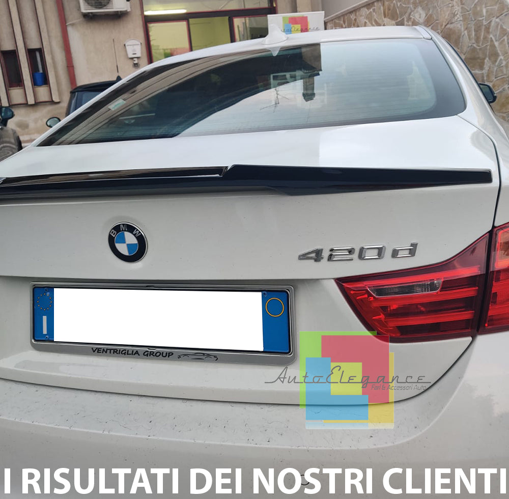 BMW SERIE 4 F32 2013+ SPOILER POSTERIORE SUL COFANO ABS LOOK M4 NERO LUCIDO AUTOELEGANCERICAMBI