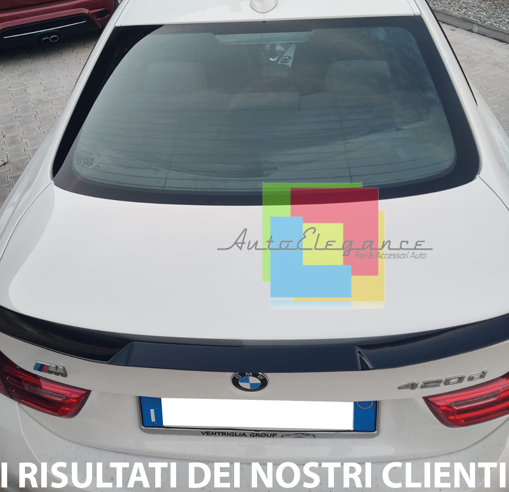 BMW SERIE 4 F32 2013+ SPOILER POSTERIORE SUL COFANO ABS LOOK M4 NERO LUCIDO AUTOELEGANCERICAMBI