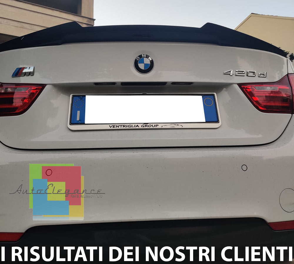 BMW SERIE 4 F32 2013+ SPOILER POSTERIORE SUL COFANO ABS LOOK M4 NERO LUCIDO AUTOELEGANCERICAMBI