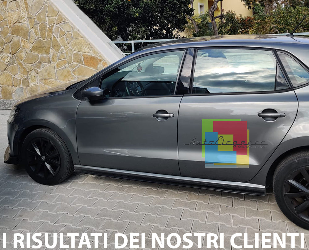 VW POLO 6R 6C 2009-2017 SPOILER SPLITTER SOTTO MINIGONNE ABS NERO