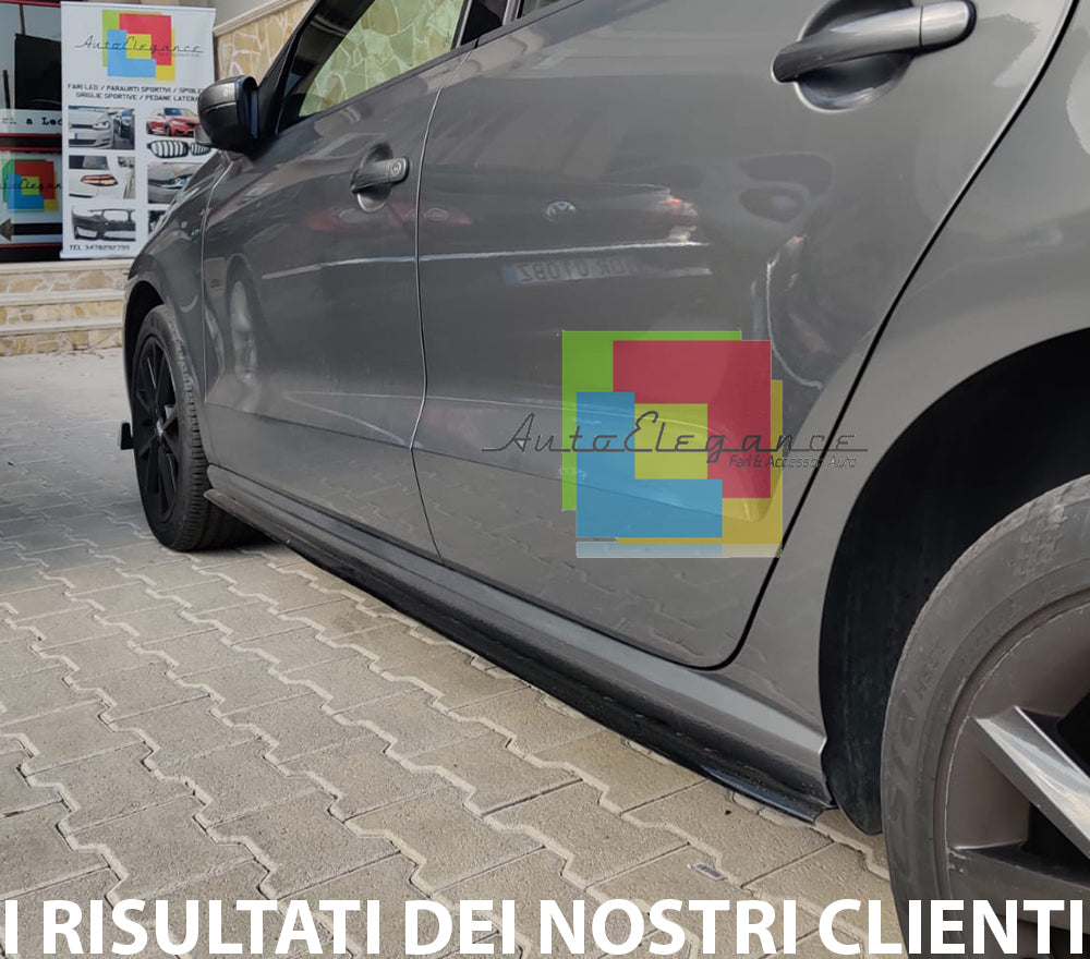 VW POLO 6R 6C 2009-2017 SPOILER SPLITTER SOTTO MINIGONNE ABS NERO