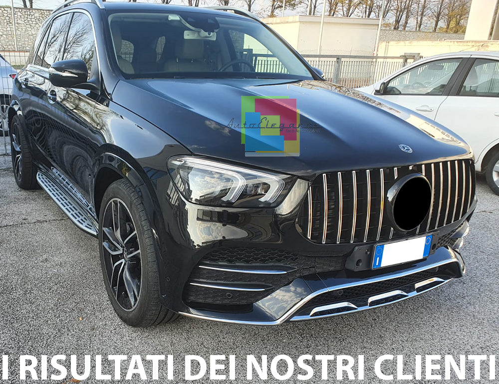 GRIGLIA ANTERIORE MERCEDES GLE W167 2019+ MASCHERINA PROFILI SATINATI