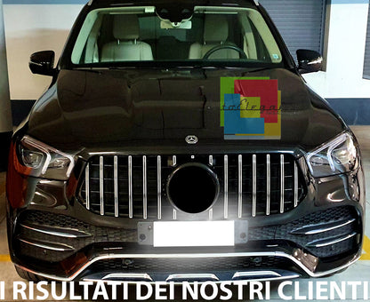 GRIGLIA ANTERIORE MERCEDES GLE W167 2019+ MASCHERINA PROFILI SATINATI