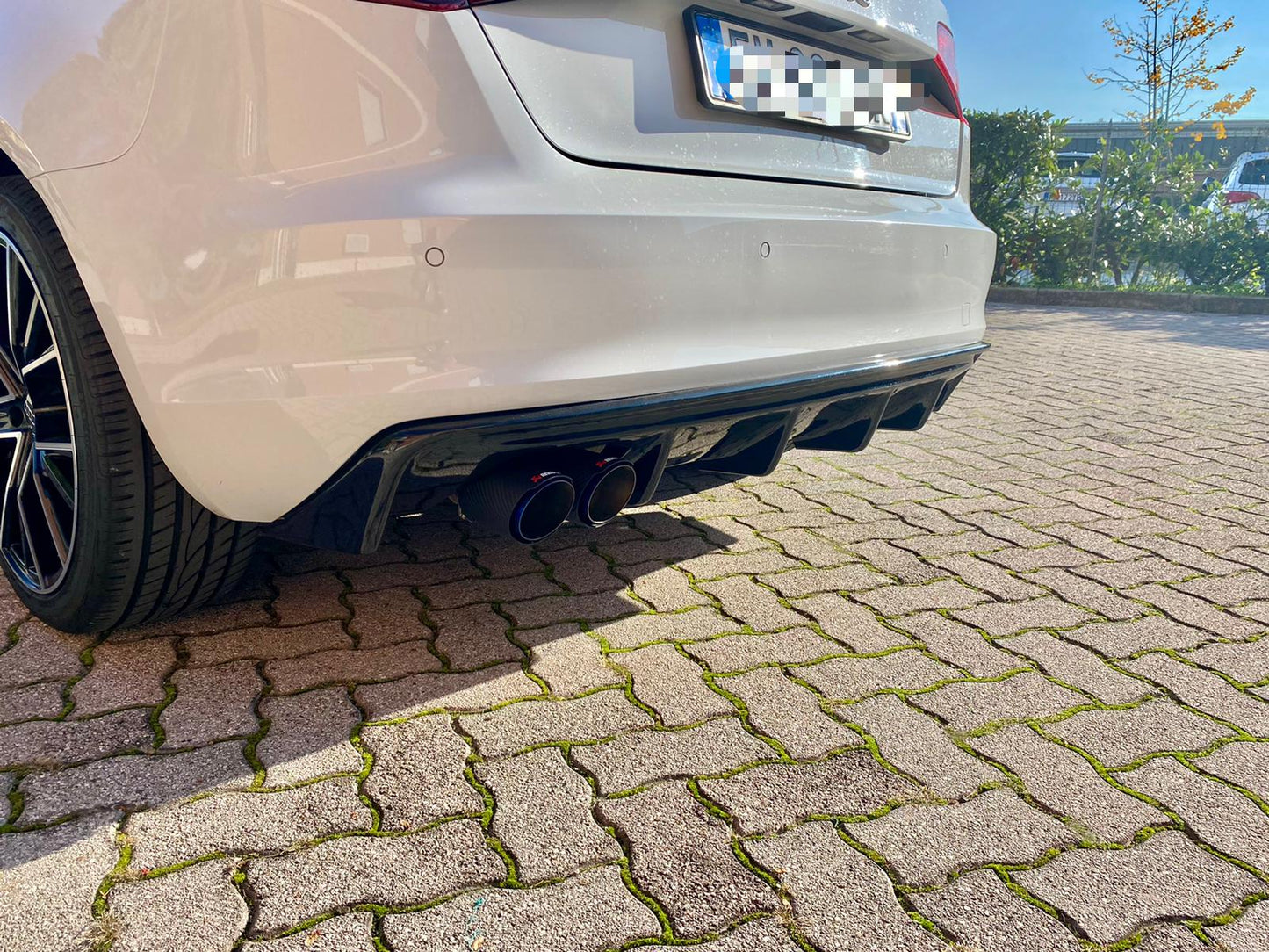 SOTTO PARAURTI AUDI A3 8V SPORTBACK 2012-2015 DIFFUSORE RS3 ABS - NERO LUCIDO