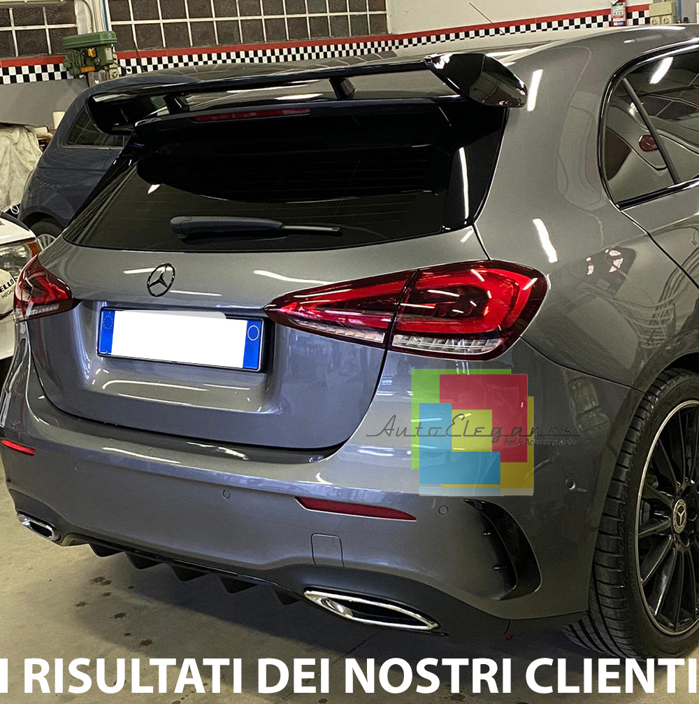 MERCEDES A-CLASS W177 REAR SPOILER AMG LOOK ROOF ABS BLACK WING