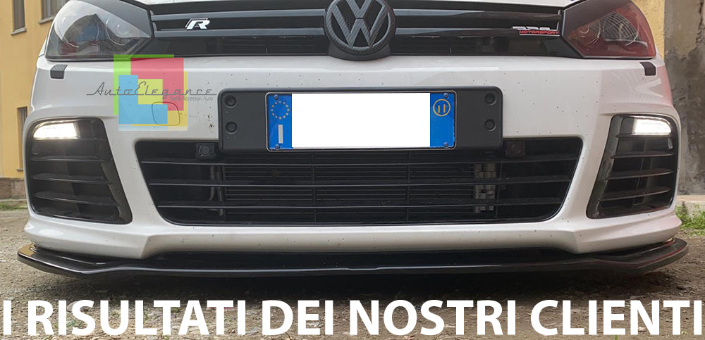 SPLITTER SOTTO PARAURTI ANTERIORE PER VW GOLF 6 VI 2008-2012 ABS NERO LUCIDO