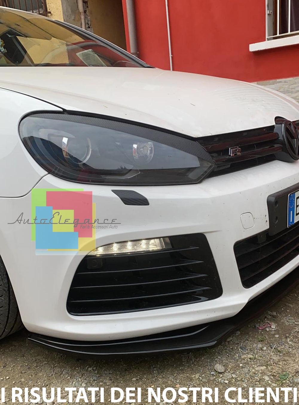 SPLITTER SOTTO PARAURTI ANTERIORE PER VW GOLF 6 VI 2008-2012 ABS NERO LUCIDO