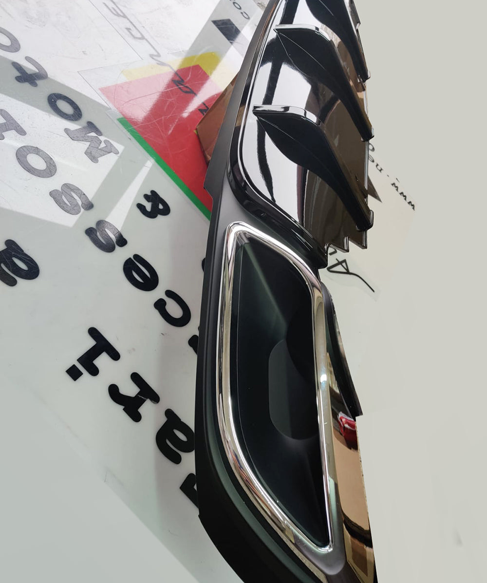 OPEL INSIGNA B 2018+ UNDER BUMPER DIFFUSER WITH OVAL TIP BLACK ABS