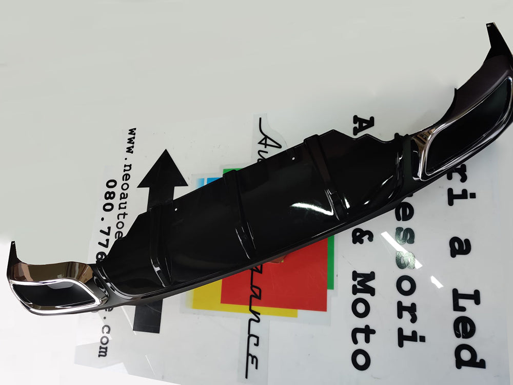 OPEL INSIGNA B 2018+ UNDER BUMPER DIFFUSER WITH OVAL TIP BLACK ABS