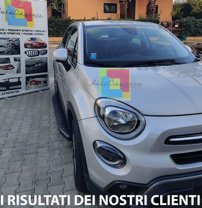 FIAT 500X 2014-2020 PEDANE LATERALI TOP QUALITA' SOTTOPORTA NERO