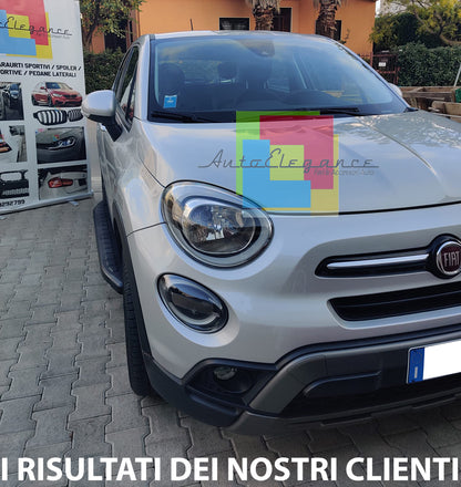 FIAT 500X 2014-2020 PEDANE LATERALI TOP QUALITA' SOTTOPORTA NERO