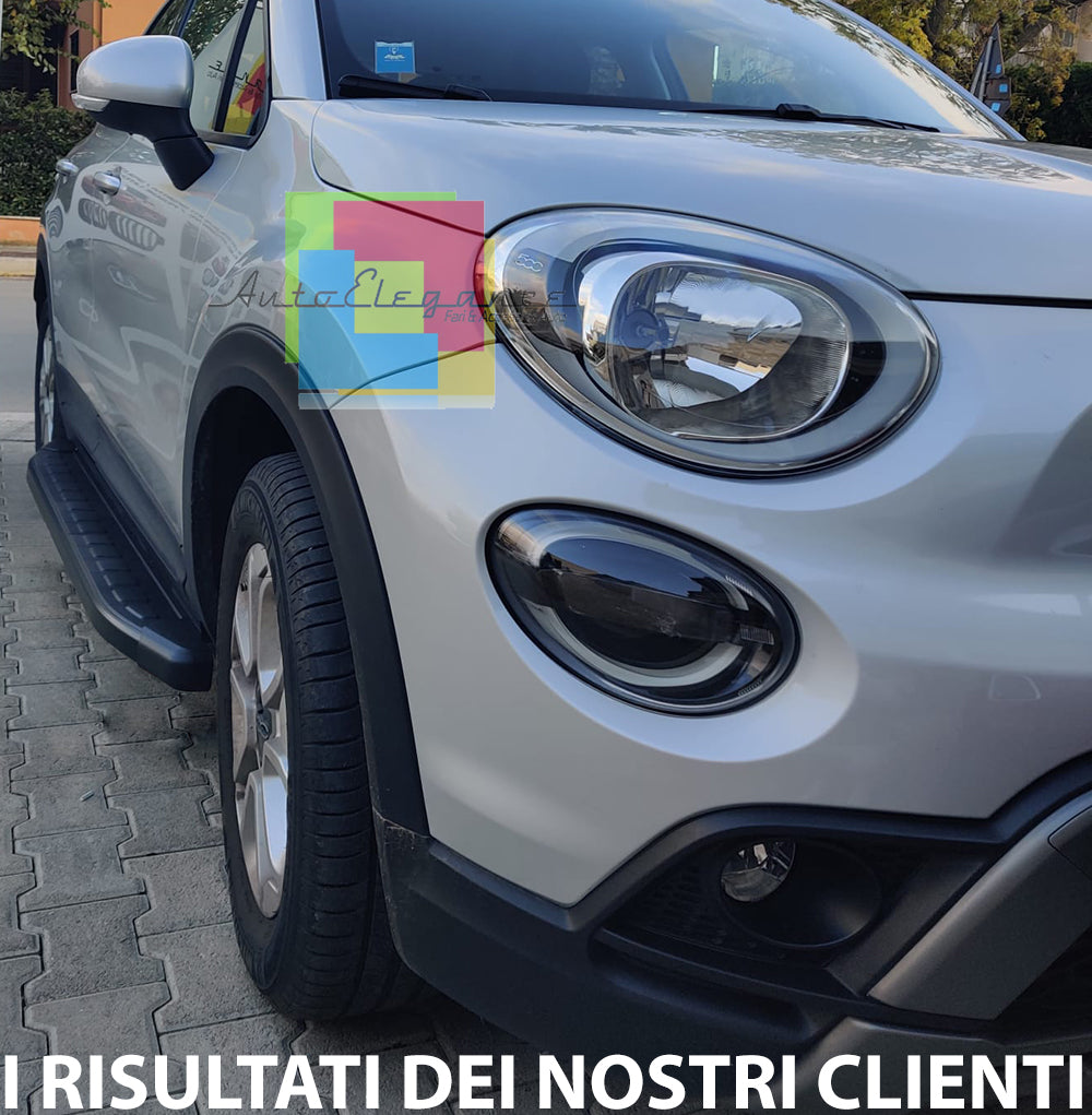 FIAT 500X 2014-2020 PEDANE LATERALI TOP QUALITA' SOTTOPORTA NERO