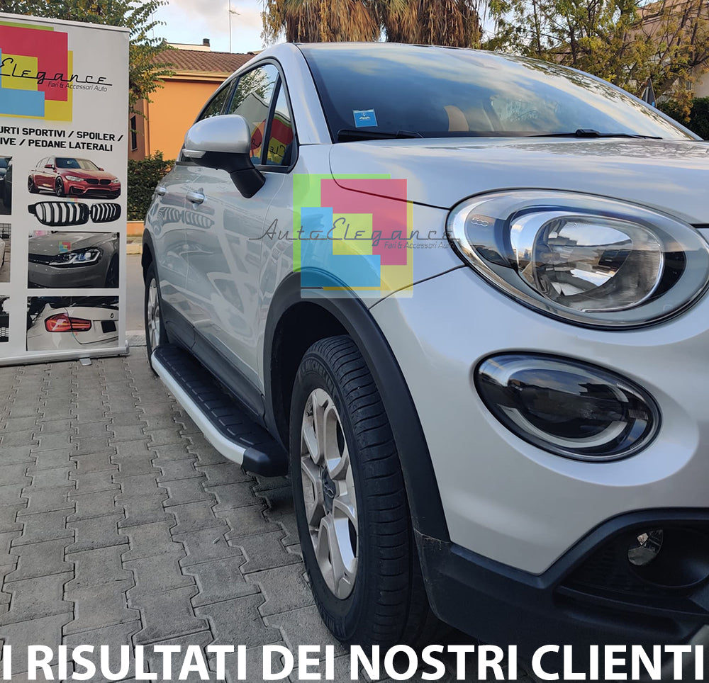 PEDANE LATERALI TOP QUALITA&apos; PER FIAT 500X 2014 IN POI SOTTOPORTA ANTISCIVOLO