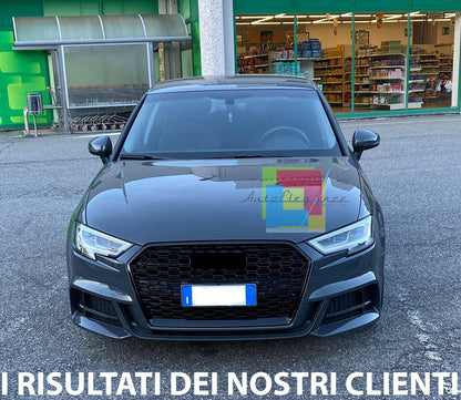 GRIGLIA ANTERIORE AUDI A3 8V 2017+ CALANDRA RS3 NIDO D'APE TOTAL BLACK QUATTRO