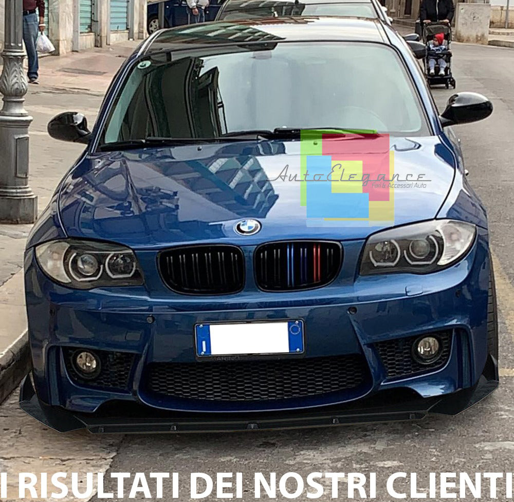 SPLITTER BMW SERIES 1 2004-2011 LIP GLOSS BLACK UNDER BUMPER ABS M1 DESIGN