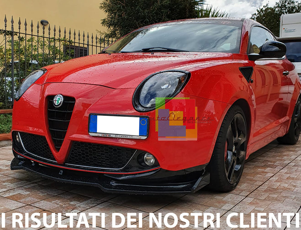 ALFA ROMEO MITO 2008+ SPOILER LAMA SOTTO PARAURTI ANTERIORE ABS NERO SPLITTER AUTOELEGANCERICAMBI