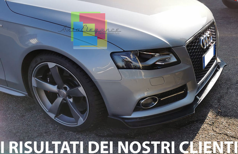 AUDI A4 B8 2008-2012 SOTTO PARAURTI ANTERIORE ABS NERO LUCIDO SPLITTER AUTOELEGANCERICAMBI