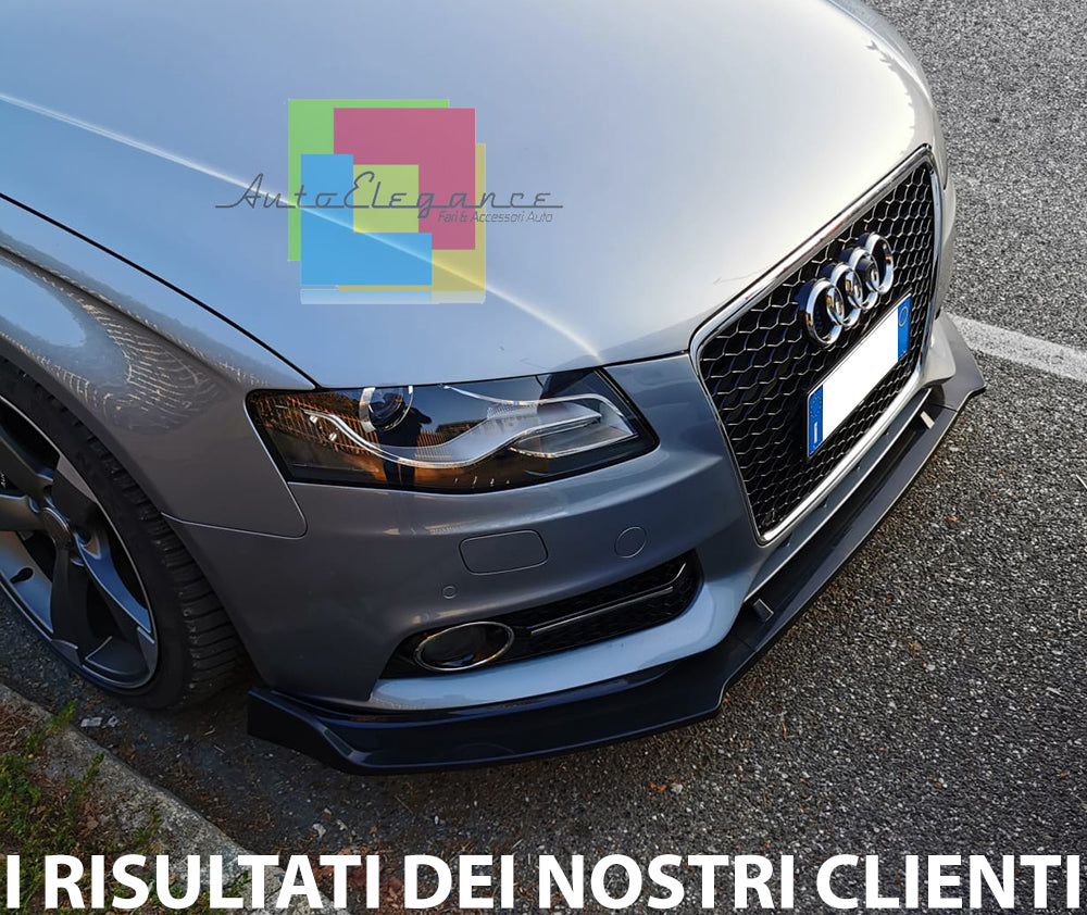 AUDI A4 B8 2008-2012 SOTTO PARAURTI ANTERIORE ABS NERO LUCIDO SPLITTER AUTOELEGANCERICAMBI