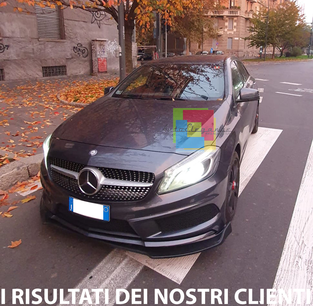 MERCEDES CLASSE A W176 Lama Sotto Paraurti Anteriore Abs Nero Lucido  Splitter EUR 139,00 - PicClick IT