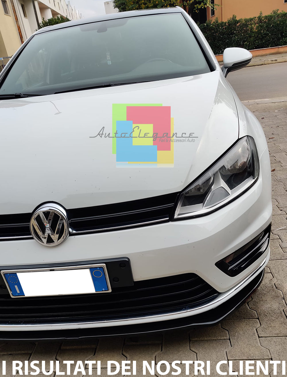 LIP SPOILER UNDER FRONT BUMPER VW GOLF 7 RLINE ABS GLOSSY BLACK SPLITTER