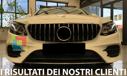 GRIGLIA ANTERIORE MERCEDES CLASSE E W213 2016+ PROFILI SATINATI MASCHERINA -