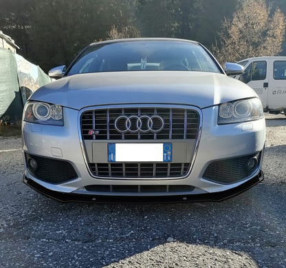 UNDER FRONT BUMPER AUDI A3 8P 2004-2008 S3 RS3 ABS BLACK SPLITTER