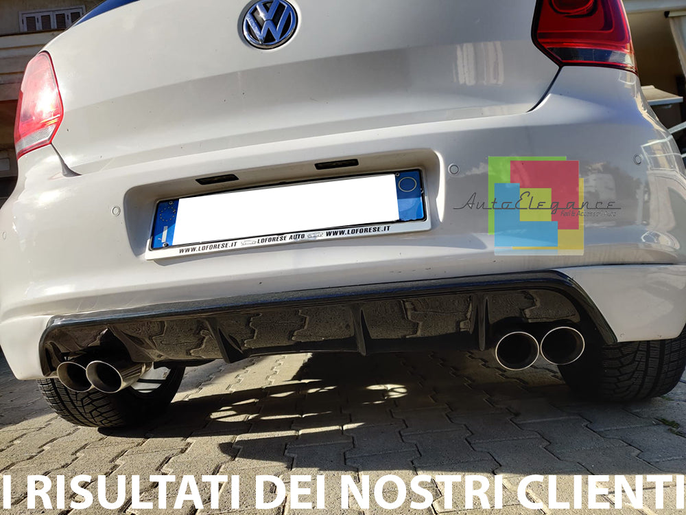 SOTTO PARAURTI POSTERIORE VW POLO 6R DIFFUSORE ABS LOOK RLINE DOPPIO SCARICO
