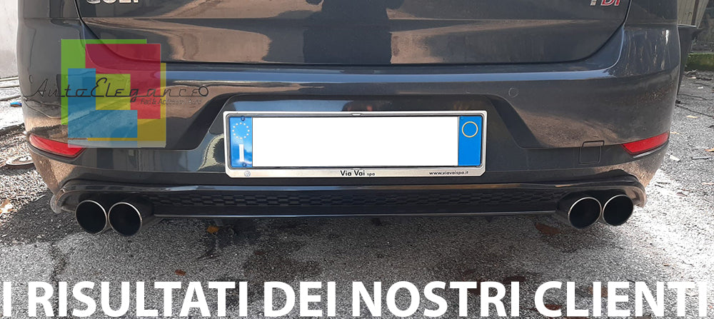 VW GOLF 7.5 RESTYLING 2017+ DIFFUSORE SOTTO PARAURTI POSTERIORE QUATTRO TERMINALI RLINE