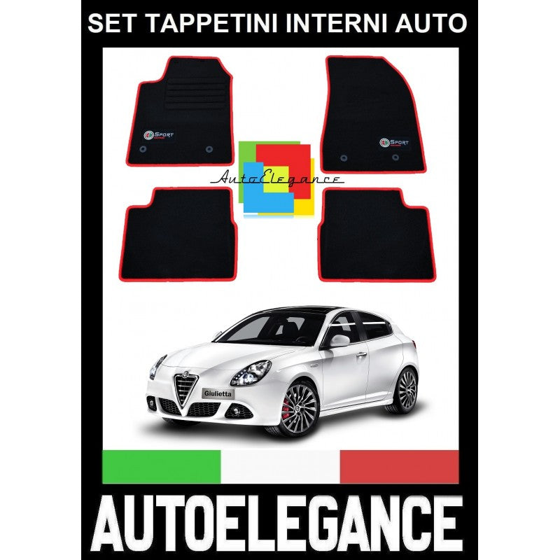 ALFA ROMEO GIULIETTA 940 2013+ SET TAPPETINI IN MOQUETTE DI ALTA QUALITA' SPECIFICO AUTOELEGANCERICAMBI