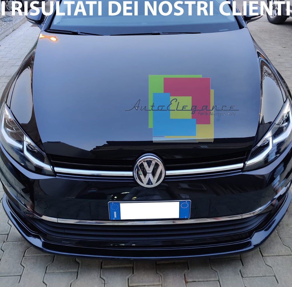 LIP SPOILER UNDER FRONT BUMPER VW GOLF 2016+ 7.5 ABS BLACK SPLITTER BLADE
