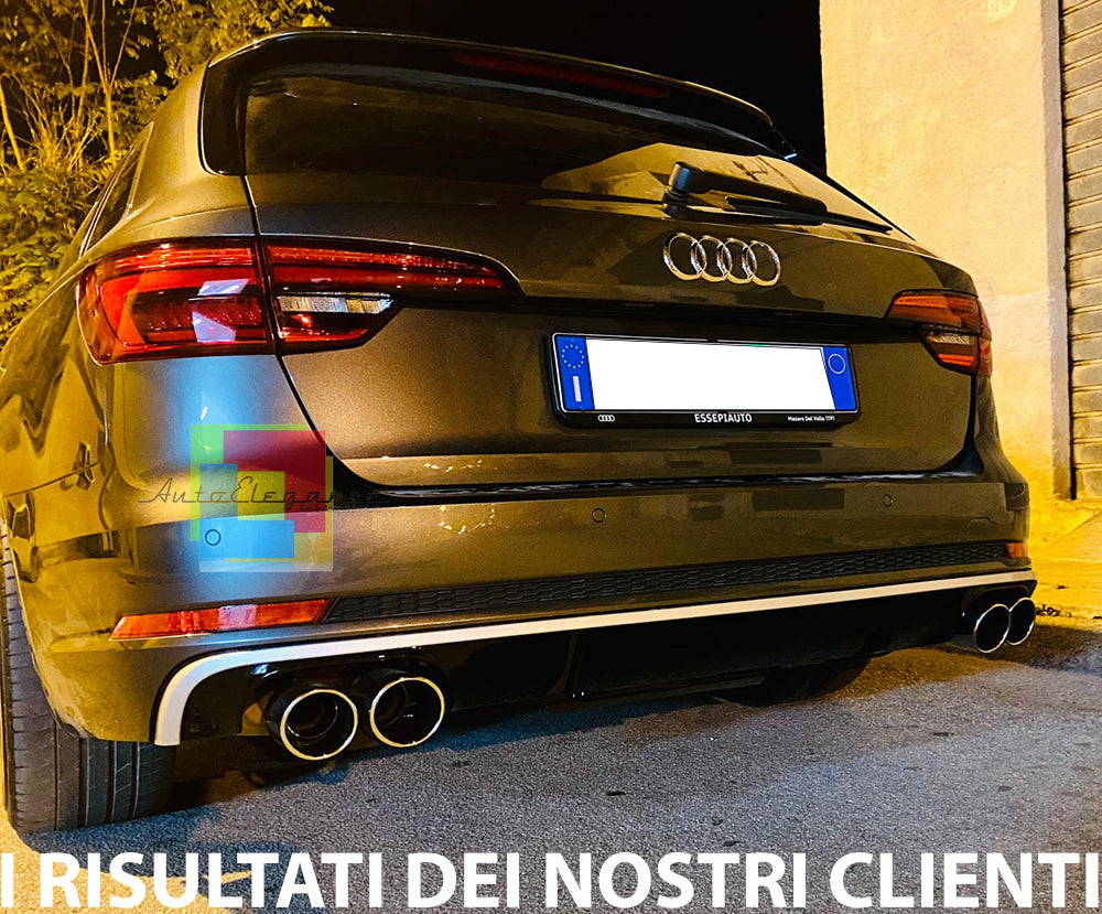 AUDI A4 B9 8W 2015-2018 SOTTO PARAURTI ABS DIFFUSORE POSTERIORE + TERMINALI S4 AUTOELEGANCERICAMBI