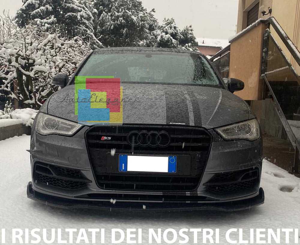 SPLITTER UNDER BUMPER AUDI A3 8V 2012-2015 SLINE ABS BLACK BLADE RS3 LOOK