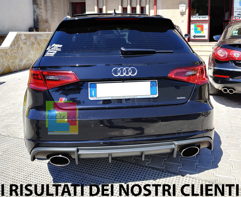 AUDI A3 8V SPORTBACK SLINE 2012-2015 DIFFUSORE POSTERIORE + TERMINALI OVALI RS3 AUTOELEGANCERICAMBI