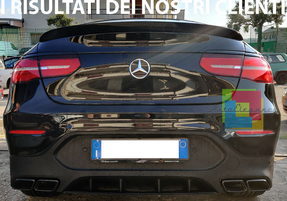 SPOILER POSTERIORE SUL COFANO PER MERCEDES GLC COUPE C253 2015 IN POI ABS AMG