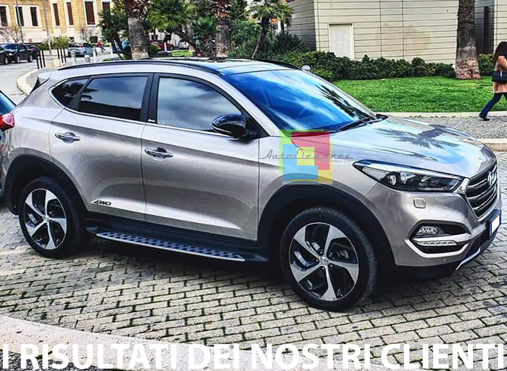 PEDANE LATERALI DESIGN SPORTIVO SOTTO PORTA ACCIAIO HYUNDAI TUCSON TLE 2015+
