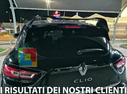 RENAULT CLIO 4 2012-2019 SPOILER POSTERIORE TETTO LOOK SPORTIVO RS NERO LUCIDO