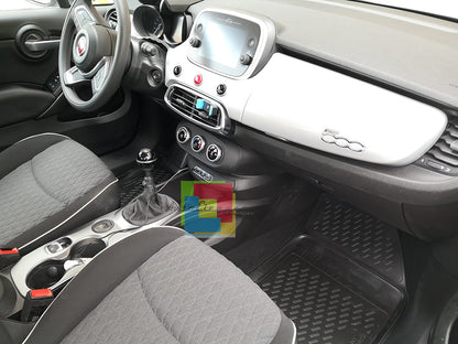 SET TAPPETINI INTERNI AUTO IN GOMMA SU MISURA FIAT 500X 2014+TAPPETI -AT-