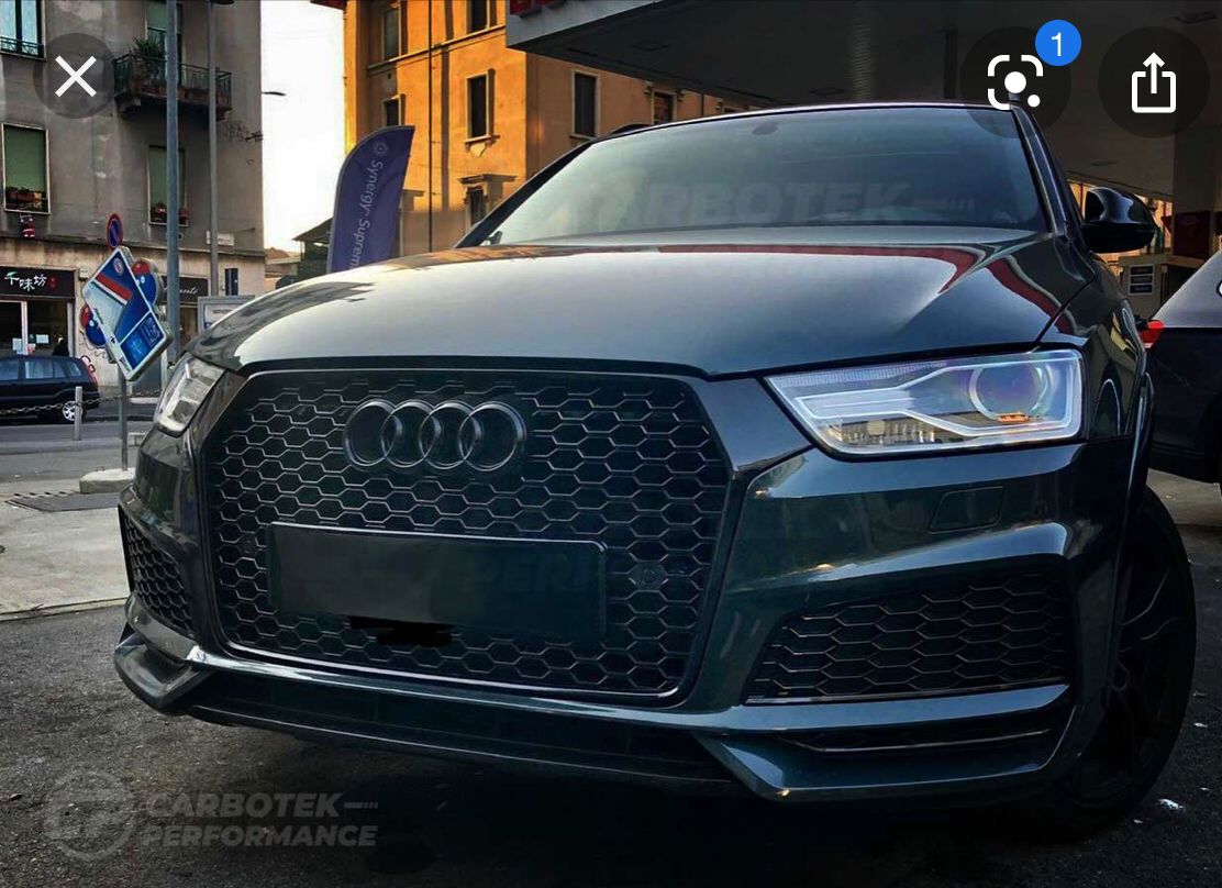 GRIGLIA ANTERIORE AUDI Q3 2016+ CALANDRA RSQ3 BORDO NERO NIDO D'APE