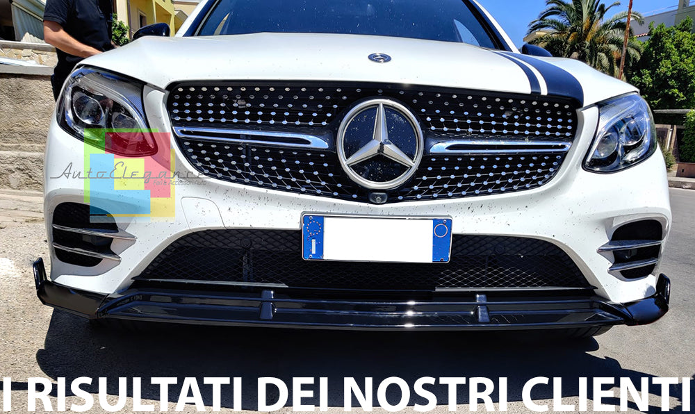 MERCEDES GLC 2015-2018 SPLITTER PARAURTI ANTERIORE SPOILER NERO AMG